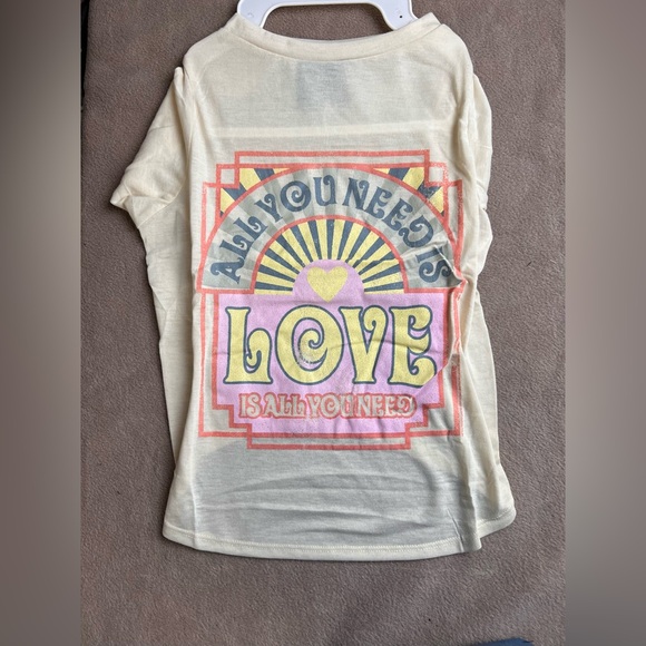 Other - The Beatles Dog Tee Shirt All You Need Is Love Yellow Large